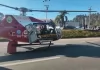 Pai e filho se acidentam com motocicleta e recebem socorro aéreo em Curitiba
