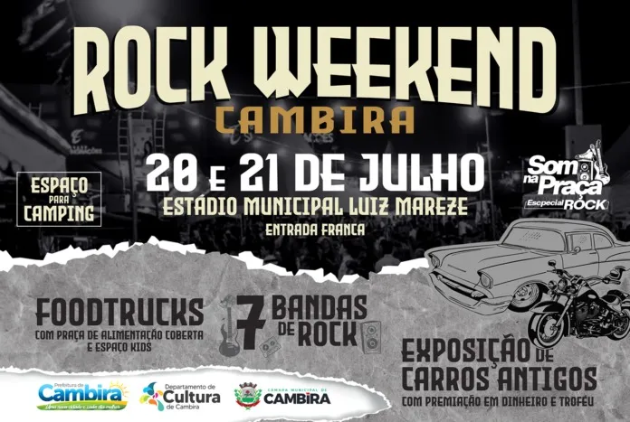 Cambira fará festa com Foodtrucks, Rock e Exposição de Carros Antigos