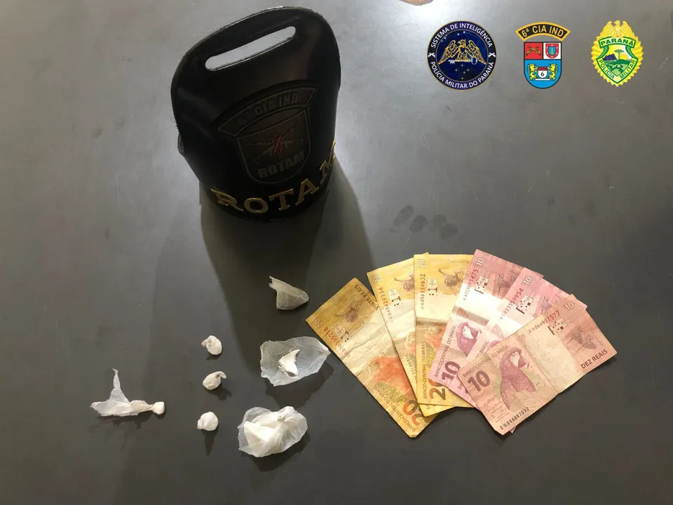 Suspeito de tráfico é preso pela Rotam com drogas em Faxinal