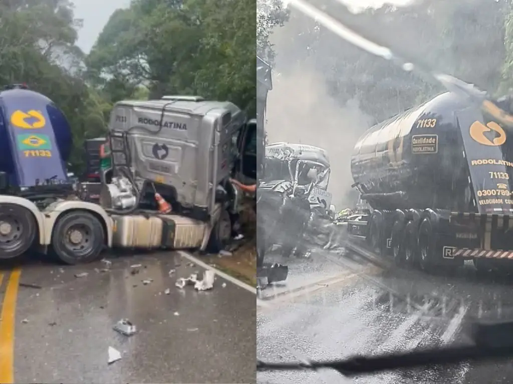 Acidente com caminhão interdita Estrada da Ribeira na Grande Curitiba; motorista está em estado grave