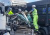 Contorno Sul de Curitiba: motorista sai apenas com ferimentos moderados depois de batida que deixou cabine destruída