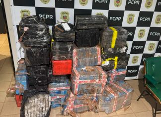 PCPR encontra 734 kg de maconha em carreta que quase bateu em viatura policial