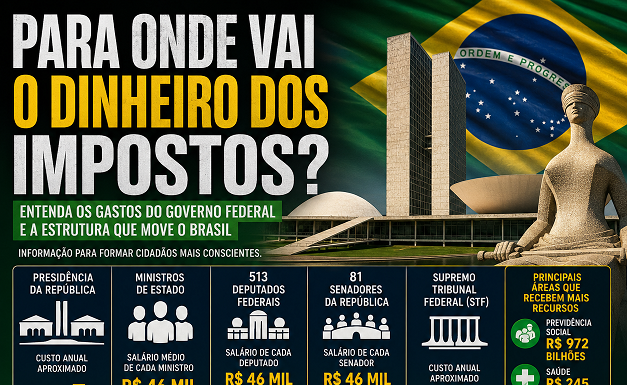 GASTOS DO GOVERNO: PARA ONDE VAI O DINHEIRO DOS IMPOSTOS? ENTENDER A ESTRUTURA DO ESTADO É FUNDAMENTAL PARA O EXERCÍCIO DA CIDADANIA
