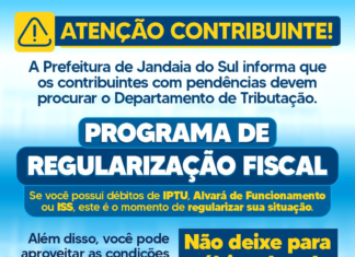 ATENÇÃO, CONTRIBUINTE DE JANDAIA DO SUL!