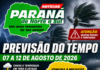 PREVISÃO DO TEMPO — PARANÁ PARA PSPRÓXIMOS 5 DIAS – De 7 a 12 de agosto de 2026
