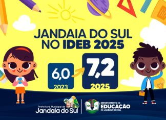 Jandaia do Sul conquista nota 7,2 no IDEB 2025 e fica entre os dez melhores municípios do Vale do Ivaí